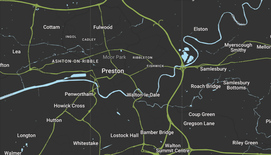 Map of Preston